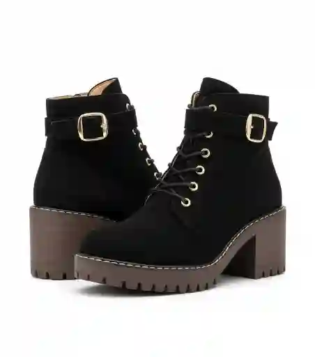 Botines Combat Negros con Cordones